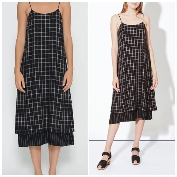 SVILU Slip Dress in Black Windowpane Check sz S - Picture 6 of 16